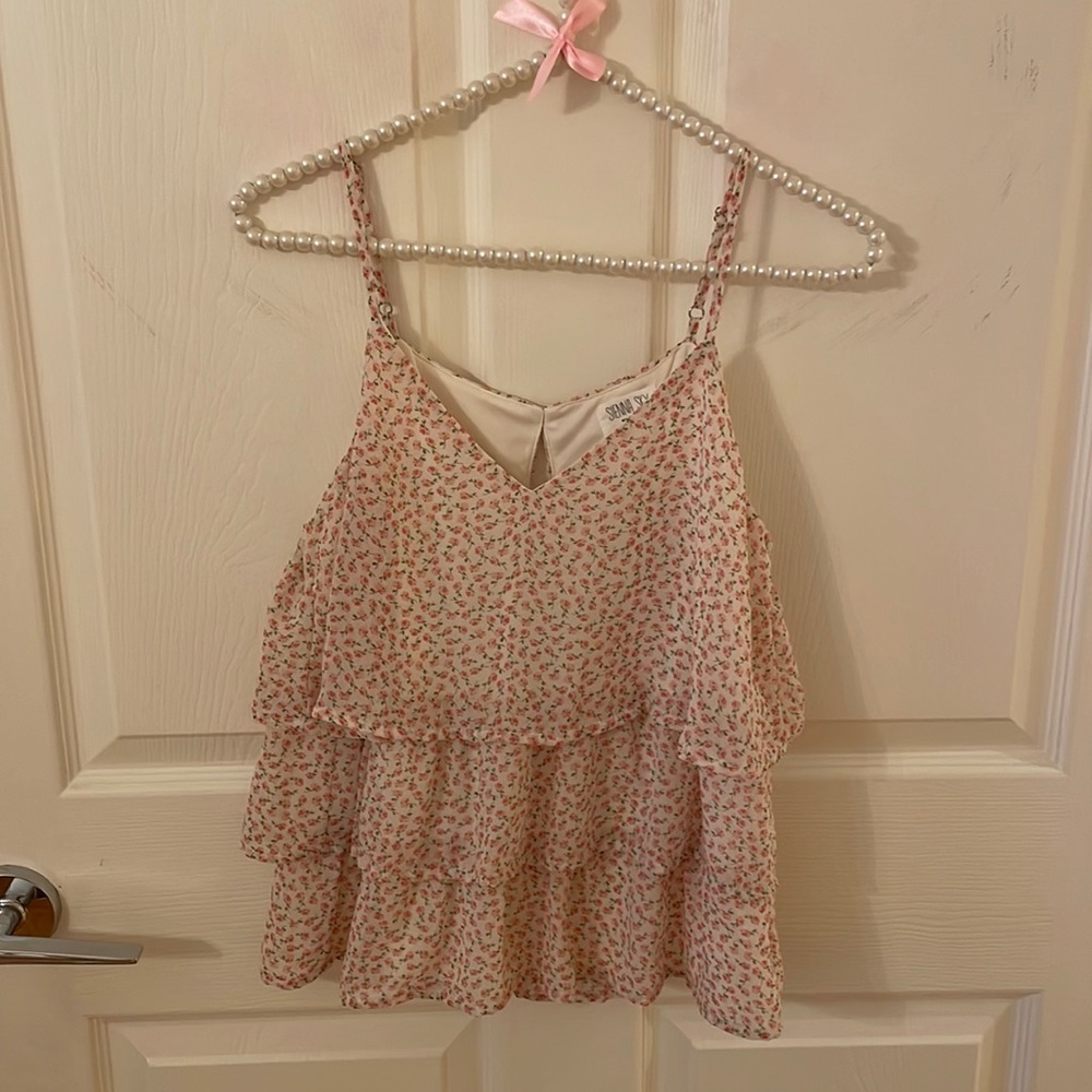 Floral Ruffle Top